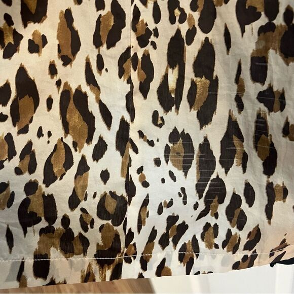 Jones New York Black Cheetah Print Lining Button Up Long Rain Coat - Picture 3 of 4